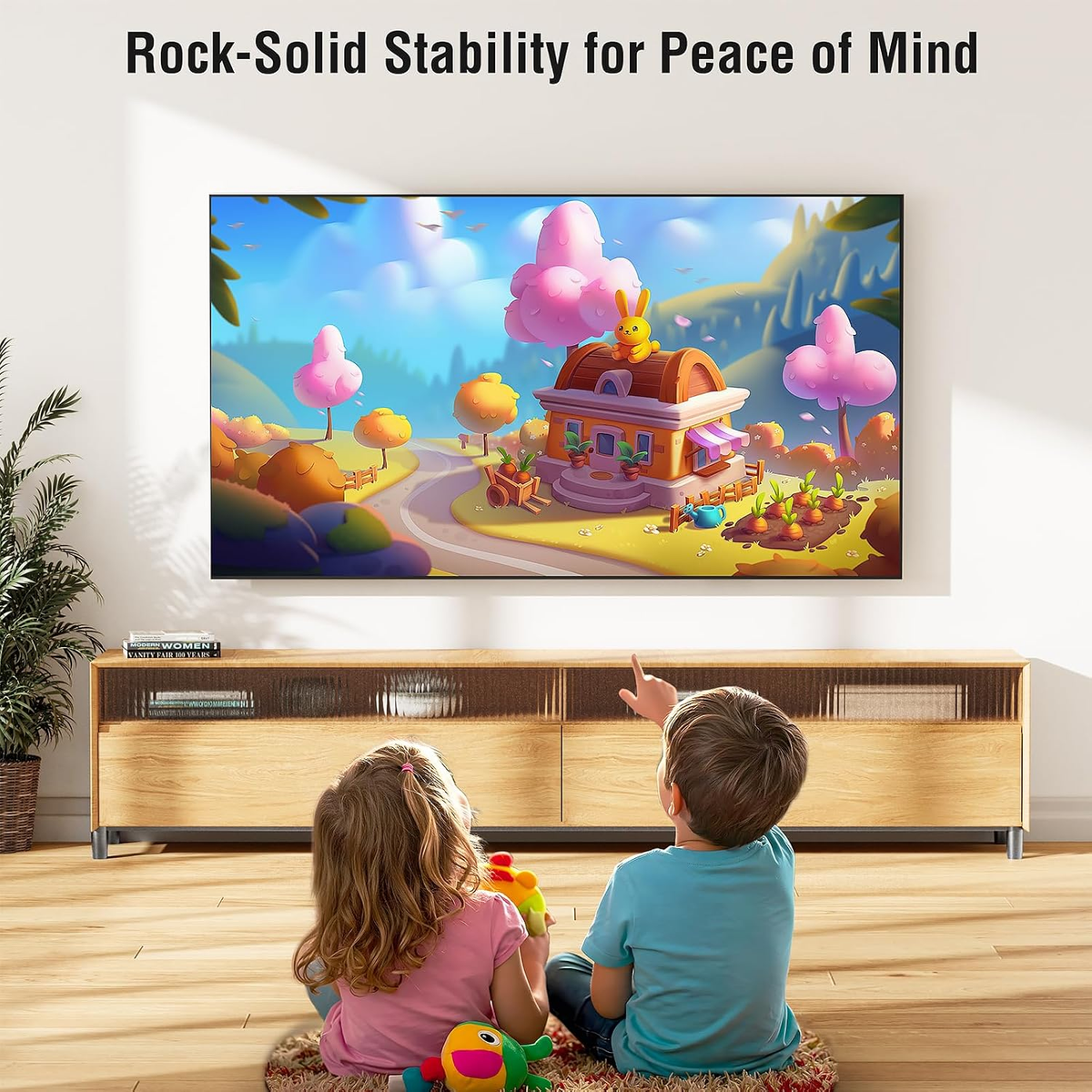 ELIVED Heavy Duty Fixed TV Mount for 50-120" TVs, VESA 950x600, 220 lbs. 1.1in low profile space-saving tv wall mount bracket, compatible with 16/24/32/36 inch wall studs for large flat screen TVs