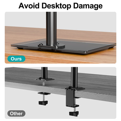 Mountory Single Monitor Stands Fits 13-32 inch Screen, Freestanding Monitor Mount for Desk, VESA 75x75 100x100, up to 17.6lbs