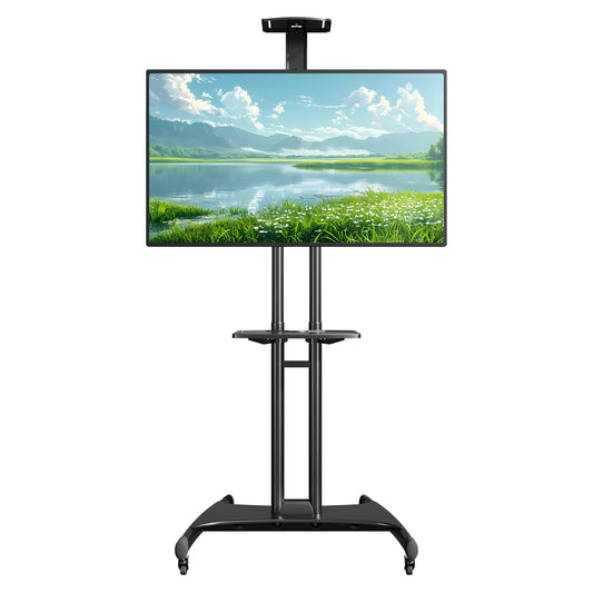 Mountory Mobile TV Stand, Rolling TV Cart for 40-85" TVs, Portable TV Floor Stand with Wheels, Adjustable Shelf, VESA 600x400mm,up to 100 lbs