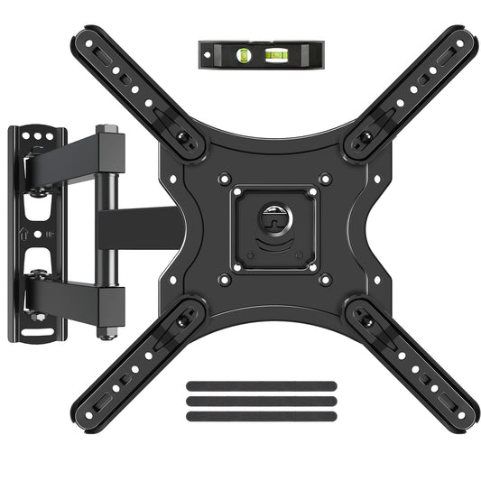 Full Motion TV Wall Mount for Most 26-60 Inch TVs, Articulating Arms Swivel and Tilt tv Mount, Wall Mount Brackets Max VESA 400x400, Single Stud Perfect Center Design, Holds Up to 77 lbs.