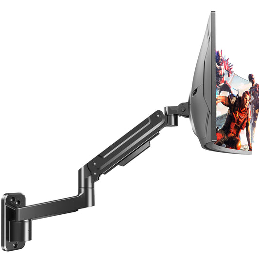 Mountory Monitor Wall Mount fits 22"-49" Ultrawide Flat & Curved Screens, Heavy Duty Single Monitor Wall Arm Holds 2.2 to 44 lbs, Full Motion Adjustable Wall Bracket, VESA Mount 75x75mm/100x100mm