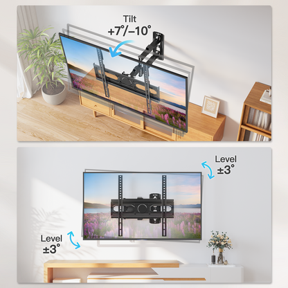 Mountory Full Motion TV Wall Mount for 26-60" TVs, Swivel and Tilt TV Mount with Single Stud, Max VESA 400x400, up to 77 lbs