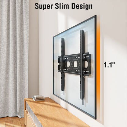 Mountory Heavy Duty Fixed TV Wall Mount for 50-120" TVs, 1.1" Ultra Slim Low Profile, Max VESA 950x600, up to 220 lbs,Fits 16"/18"/24"/32"/36" Studs