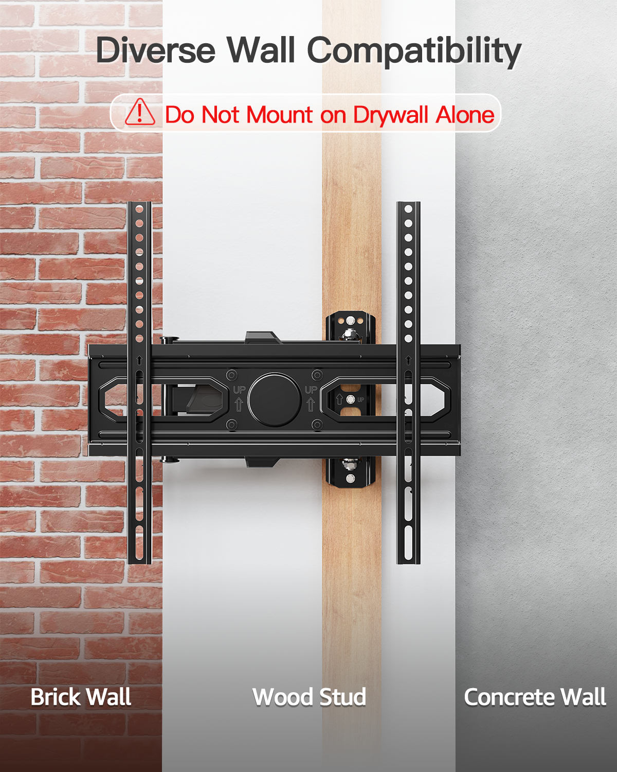TV Wall Mount for Most 26-60 Inch TVs, Max VESA 400x400mm, 77 lbs Load Capacity, 7° Up & 10° Down Tilt ±90° Swivel Full Motion TV Bracket, Single Stud 3.5” Offset Corner TV Mount