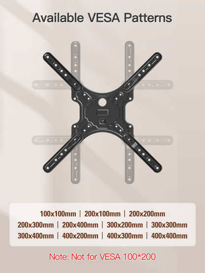 ELIVED TV Wall Mount for Most 26-60 Inch TVs, Swivel and Tilt Full Motion TV Mount with Single Stud Perfect Center Design, Wall Mount Bracket Max VESA 400x400mm, Corner Mount Holds up to 77 lbs.