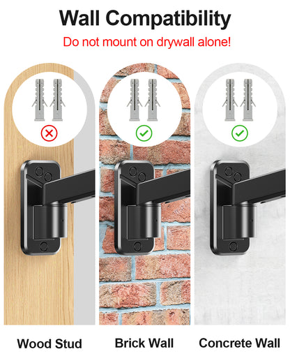 Mountory Monitor Wall Mount fits 22"-49" Ultrawide Flat & Curved Screens, Heavy Duty Single Monitor Wall Arm Holds 2.2 to 44 lbs, Full Motion Adjustable Wall Bracket, VESA Mount 75x75mm/100x100mm