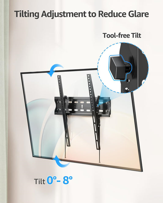 Mountory TV Wall Mount, Tilting TV Bracket for Most 27-60 Inch Flat/Curved TVs, Low Profile Save Spacing, Fits 12" to 16" Stud, Max VESA 400x400mm up to 99 LBS
