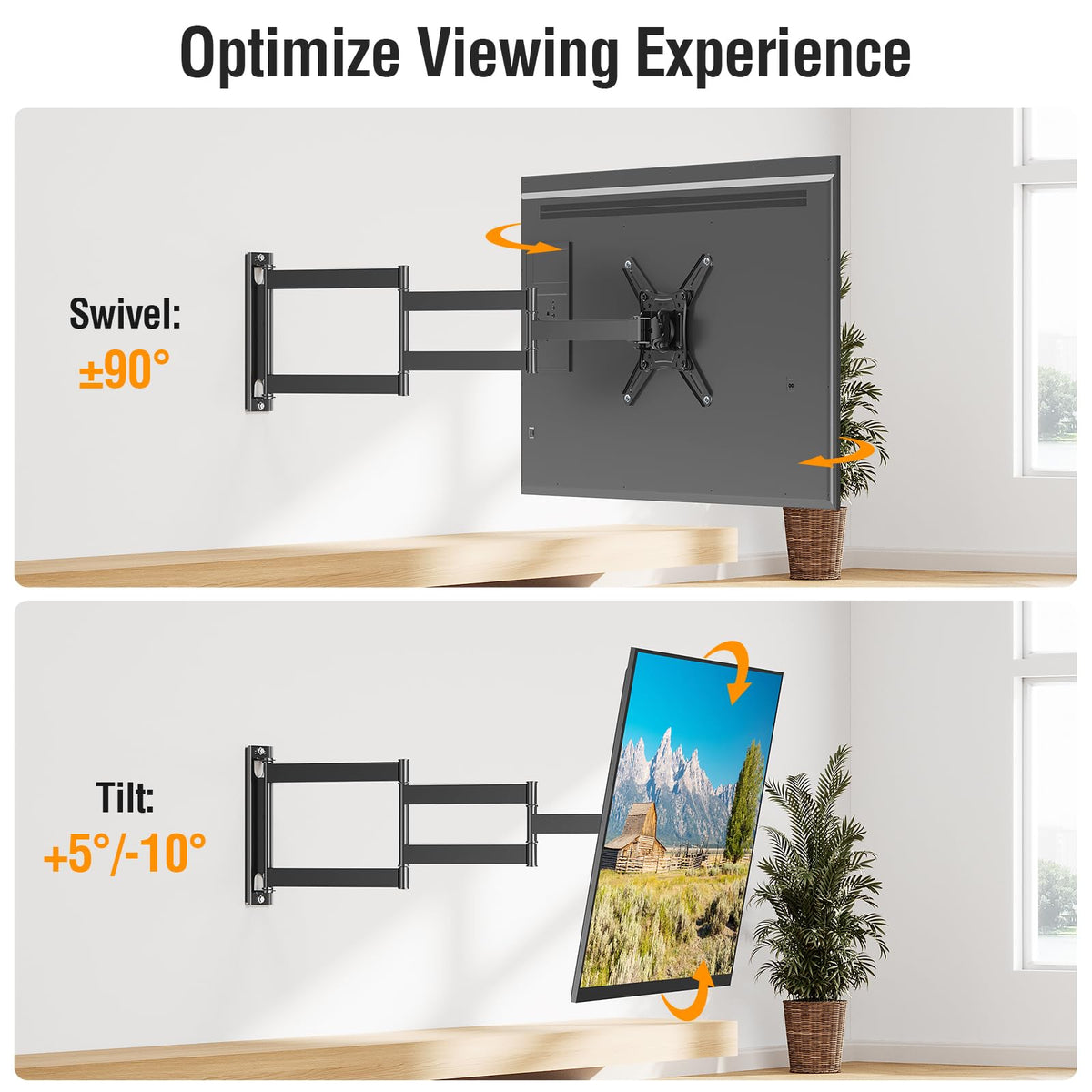 Mountory 29.5"  Full Motion Long Arm TV Mount for 14-42" TVs Monitors, Max VESA 200x200, up to 44 lbs