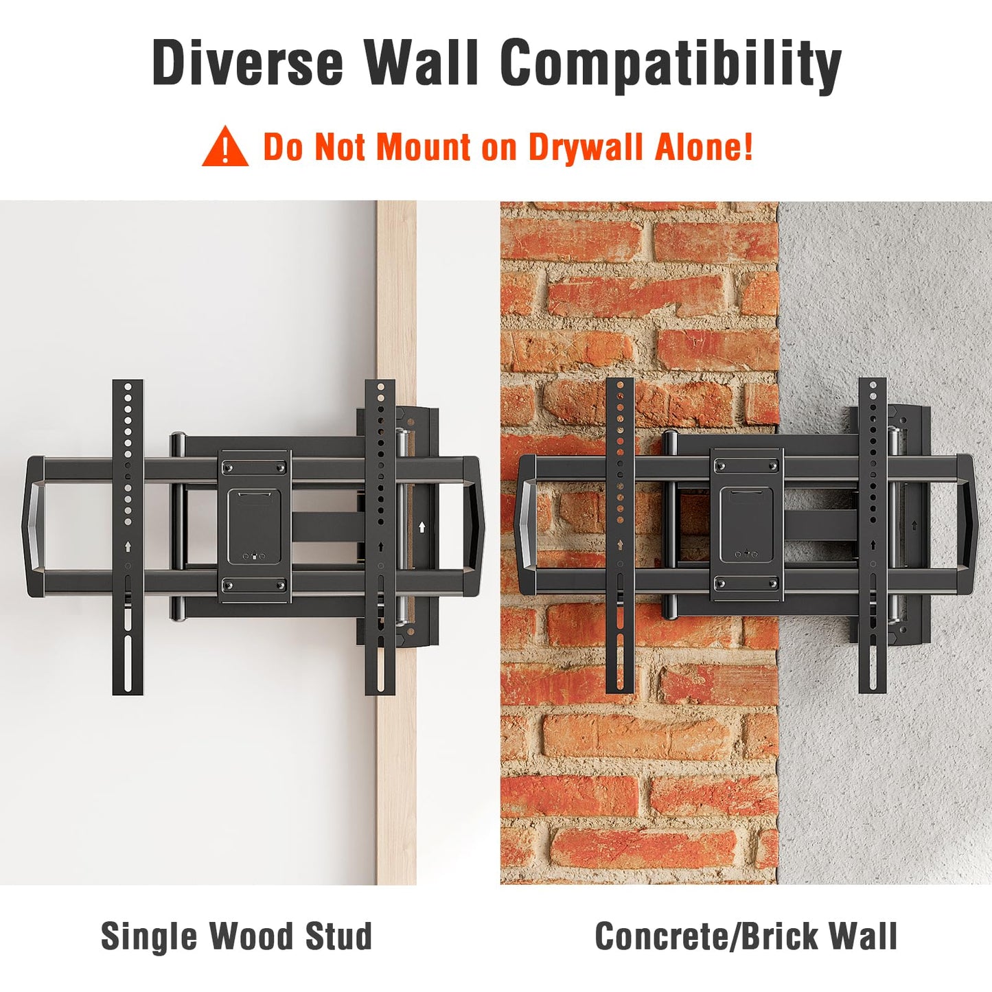 Mountory Long Arm TV Wall Mount for Most 43-76 Inch TVs, 37.9 Inch Long Extension Corner TV Mount, Full Motion Wall Mount TV Bracket Swivel and Tilt, Holds up to 99 lbs. Max VESA 600x400mm