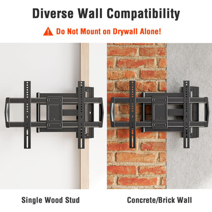 Mountory Long Arm TV Wall Mount for Most 43-76 Inch TVs, 37.9 Inch Long Extension Corner TV Mount, Full Motion Wall Mount TV Bracket Swivel and Tilt, Holds up to 99 lbs. Max VESA 600x400mm